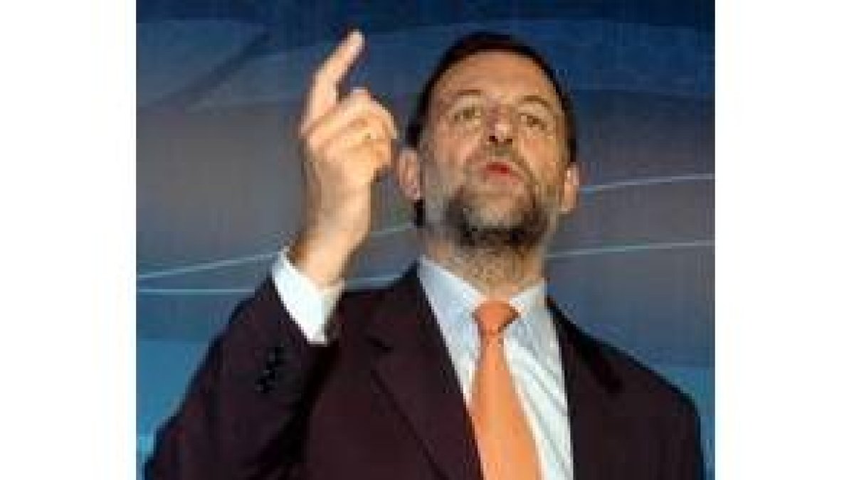 Mariano Rajoy durante su comparecencia en la sede del Partido Popular