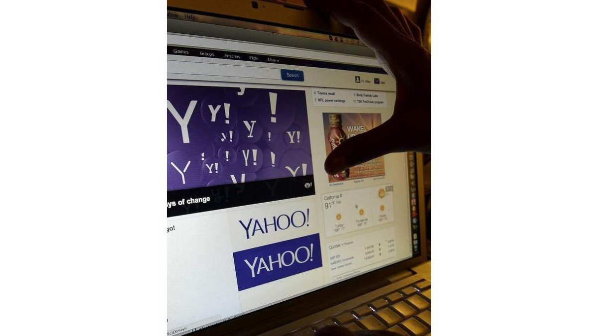 Pantalla de una página de Yahoo. MICHAEL NELSON