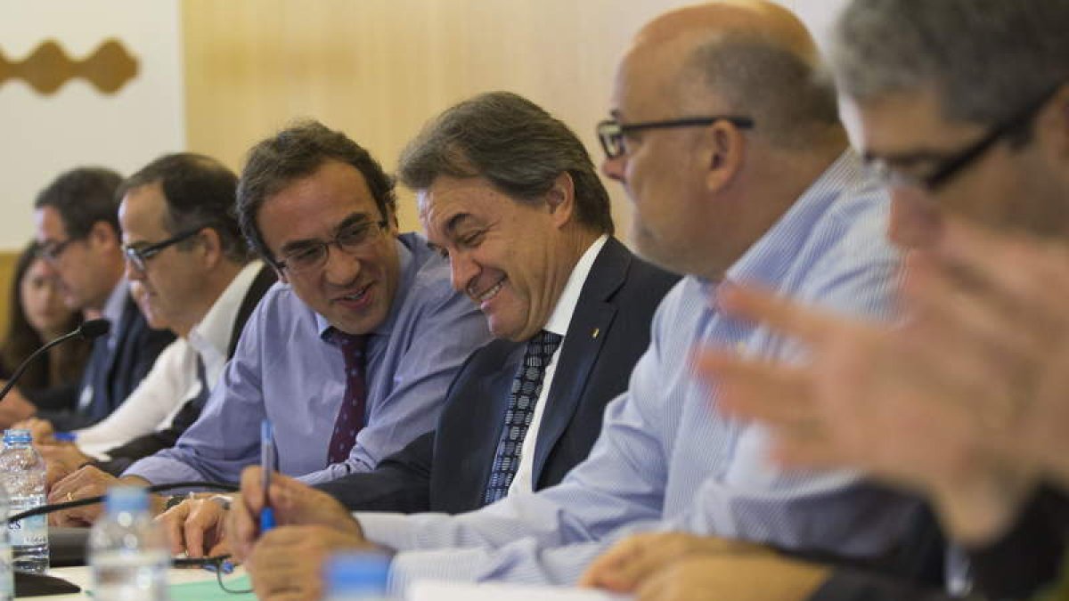 Artur Mas antes del inicio ayer de la reunión de la Comisión Ejecutiva Nacional de CDC.