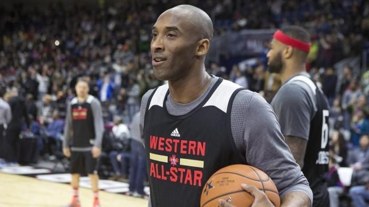Kobe Bryant, en el entrenamiento del equipo del Oeste, previo al All-Star.