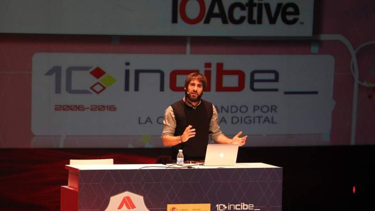 Rubén Santamarta durante la pasada edición de Cybercam en la capital leonesa.