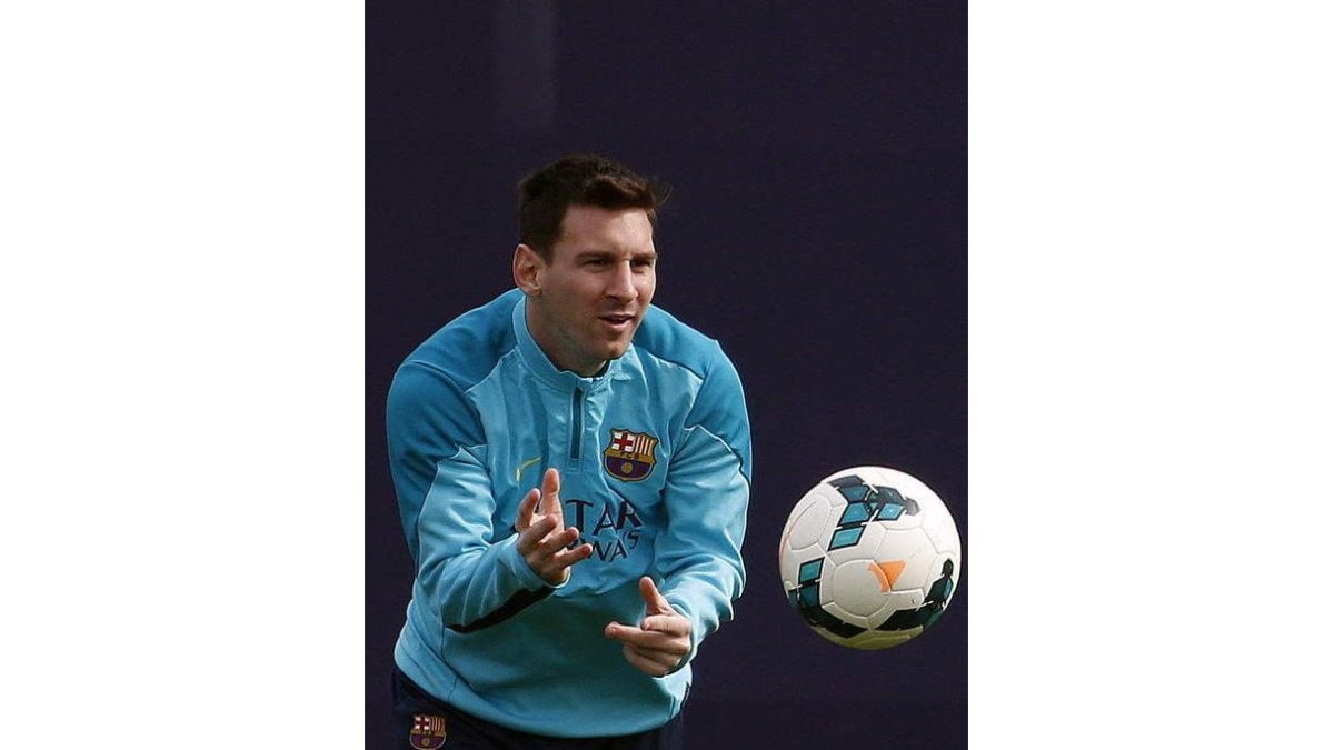 Messi, durante un entrenamiento del Barcelona.