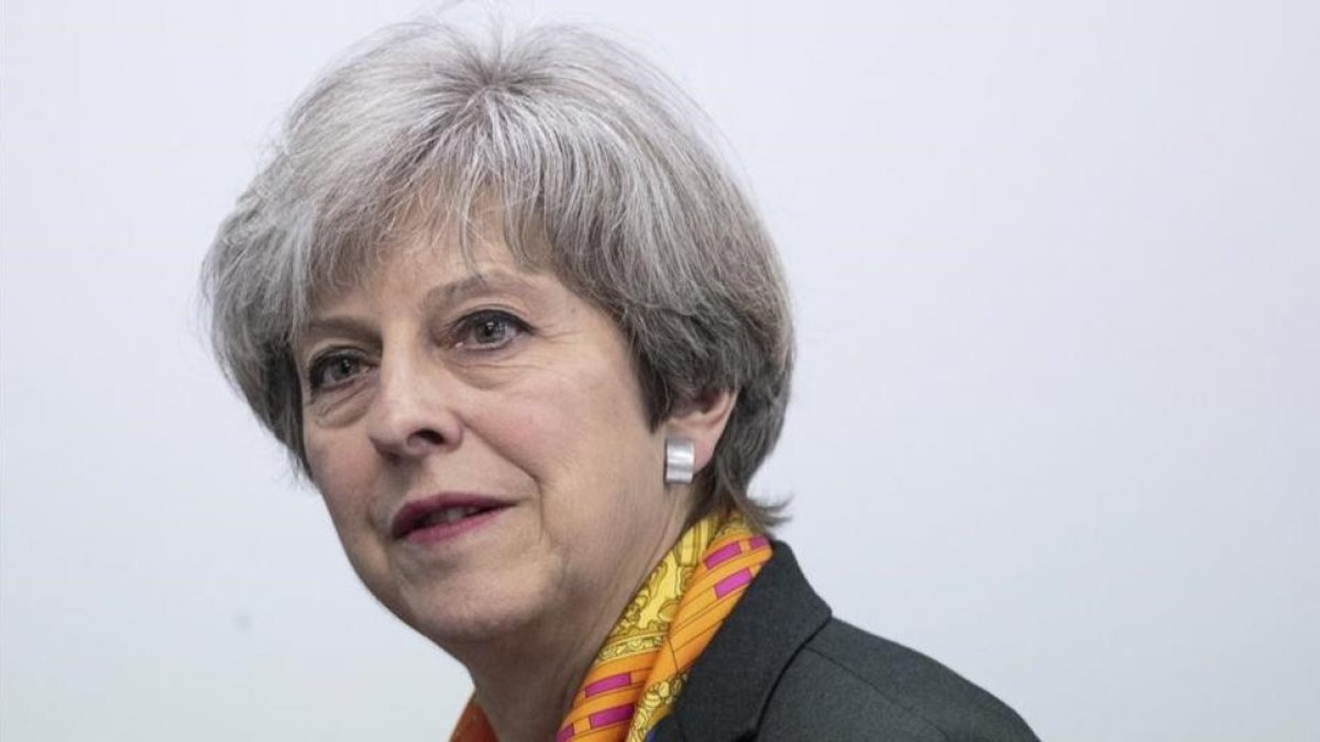 La primera ministra del Reino Unido, Theresa May, en Brentford.