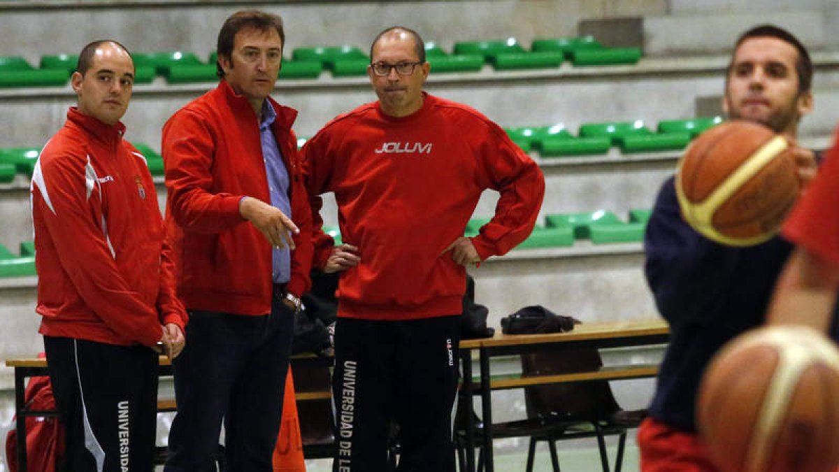 Ugidos, en un entrenamiento del ULE Fundación.