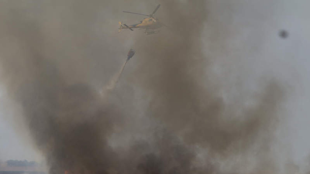 Imagen del incendio en Tábara. MARIAM A. MONTESINOS