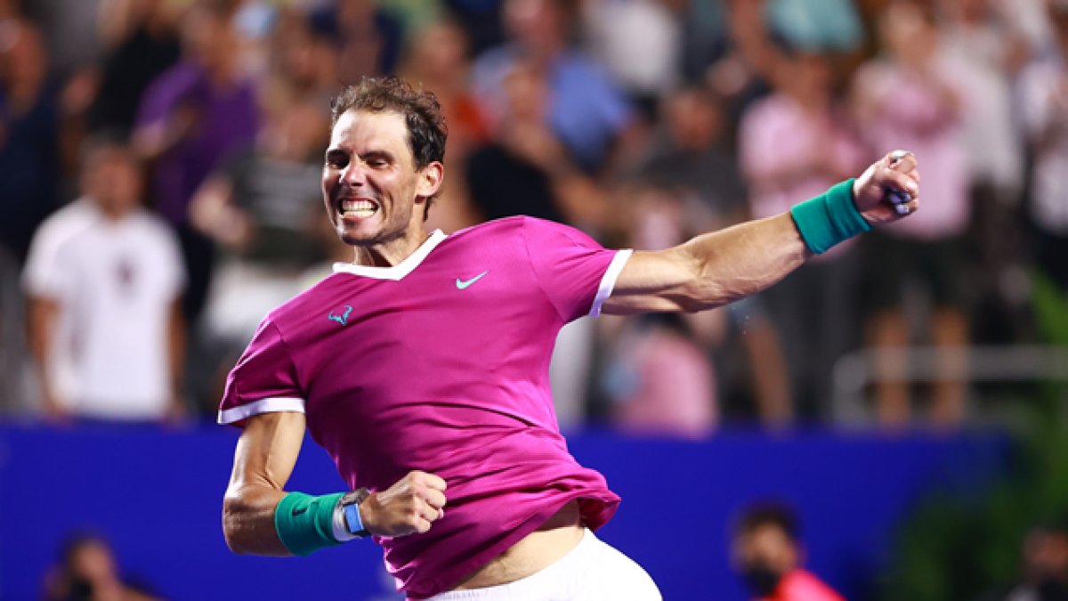 Rafa Nadal celebra su victoria en el Abierto Mexicano de Tenis, ante Cameron Norrie. EFE / DAVID GUZMÁN GONZÁLEZ