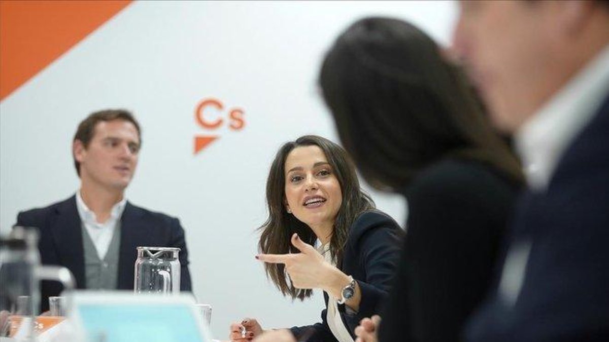 Albert Rivera e Inés Arrimadas en el comité permanente de Ciudadanos.