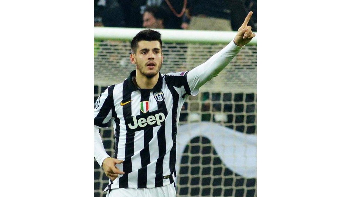 Morata celebra su gol ante el Dortmund.