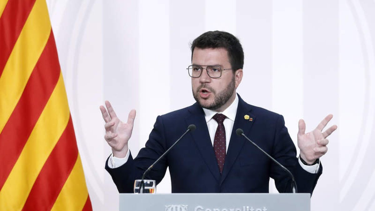 El presidente de la Generalitar, Pere Aragonés. ANDREU DALMAU