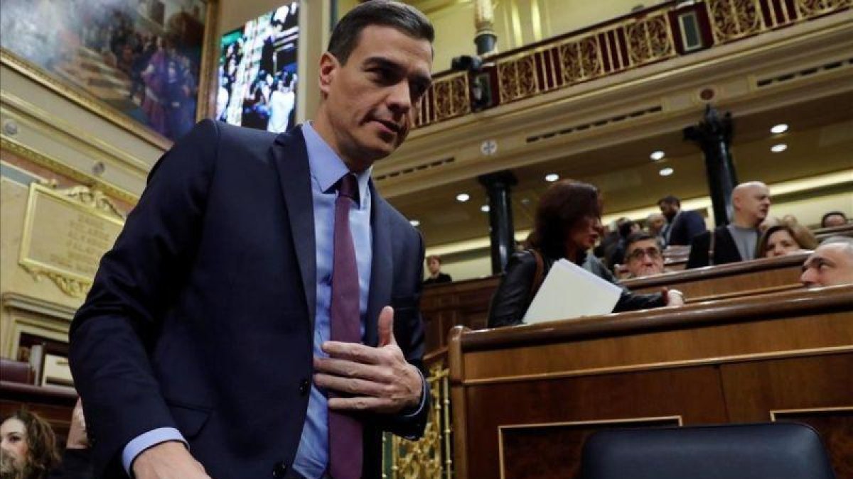 Pedro Sánchez, en el Congreso.