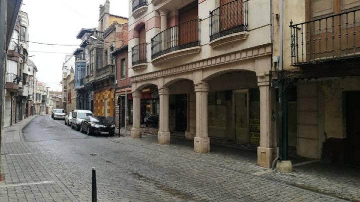 Una calle de la localidad de La Bañeza.