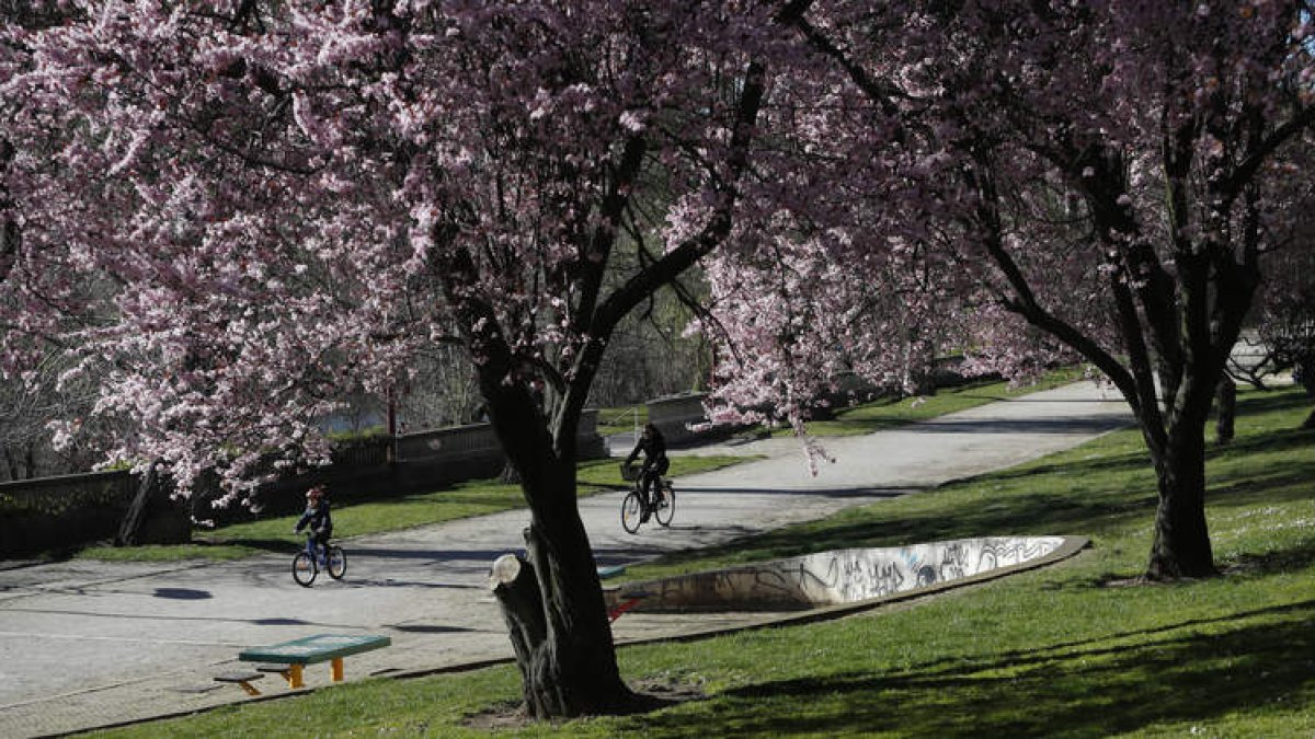 Paseo del río Bernesga, al comienzo de la primavera de este año. JESÚS F. SALVADORES