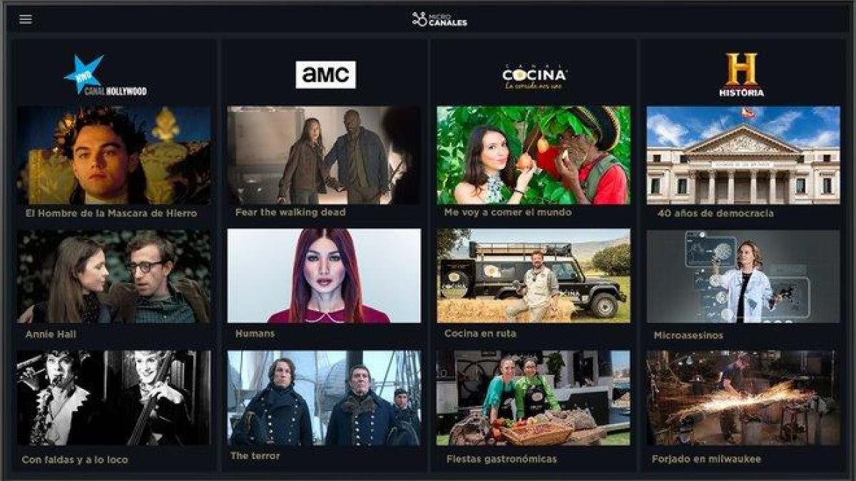 Imagen promocional de la oferta de Microcanales en internet.