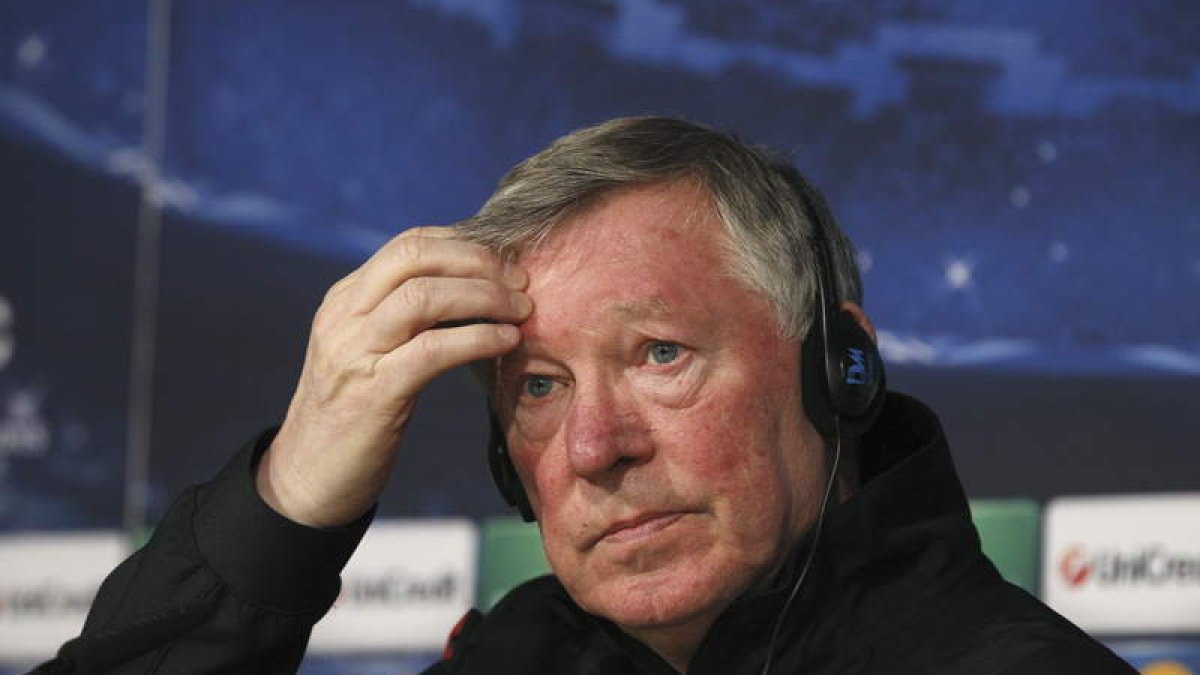 Alex Ferguson durante la rueda de prensa que ofreció en el Santiago Bernabéu.