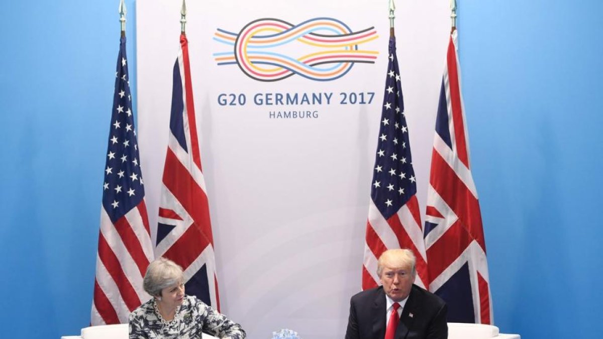 Theresa May y Donald Trump, durante su encuentro en el G-20.