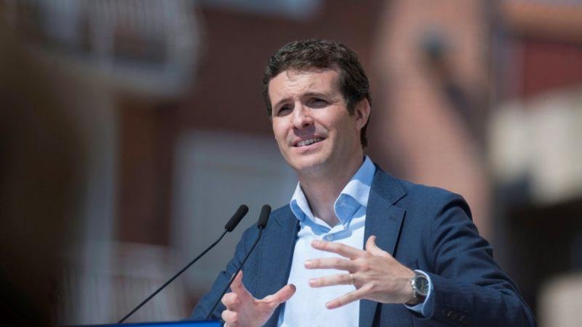 Pablo Casado, durante el acto de este sábado en Torrelavega.