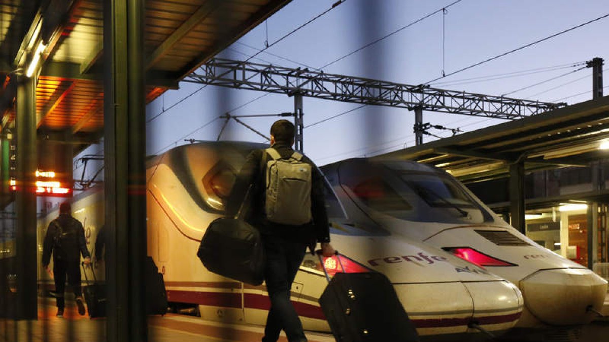 Trenes del segmento de los de alta velocidad en la estación leonesa. FERNANDO OTERO