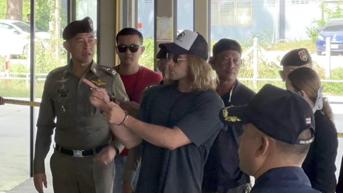 Daniel Sancho, durante la reconstrucción de los hechos con la policía. ROYAL THAI POLICE HANDOUT