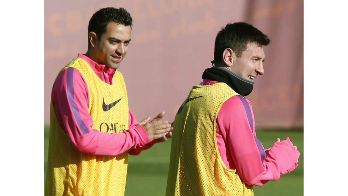 Xavi Hernández y Messi en Sant Joan Despí.