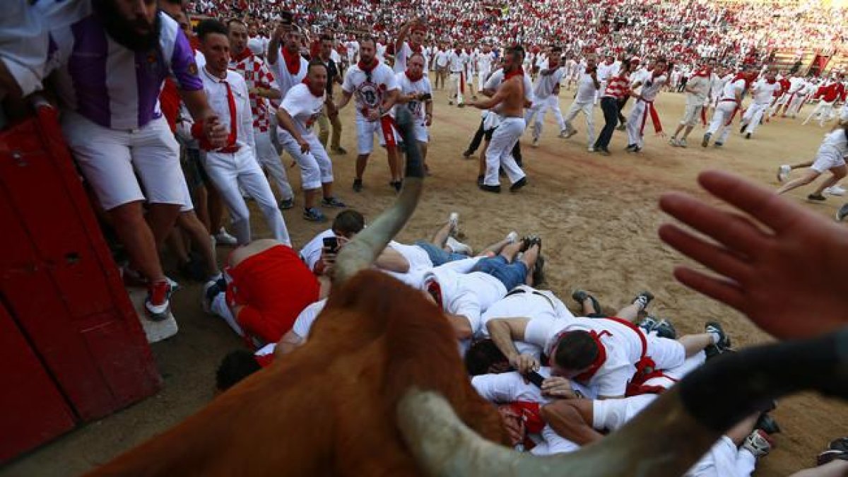 Cuarto encierro de San Fermín.