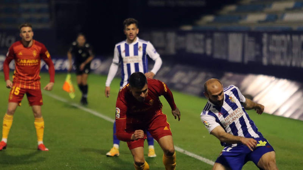 La Deportiva venció 2-1 en el partido de la pasada temporada al Real Zaragoza. ANA F. BARREDO