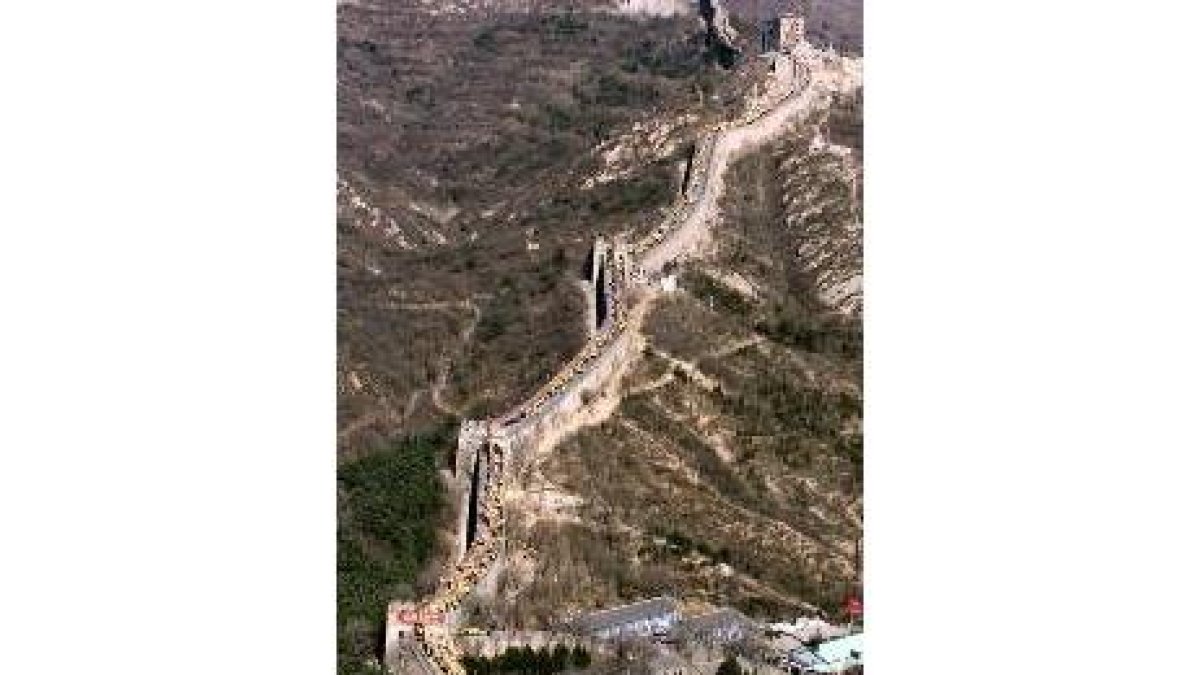 Imagen de archivo de la vista aérea de la Gran Muralla China