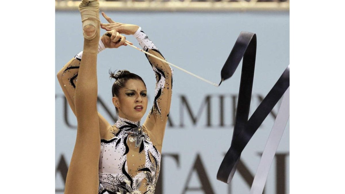 Carolina Rodríguez, durante su exhibición en Santander.