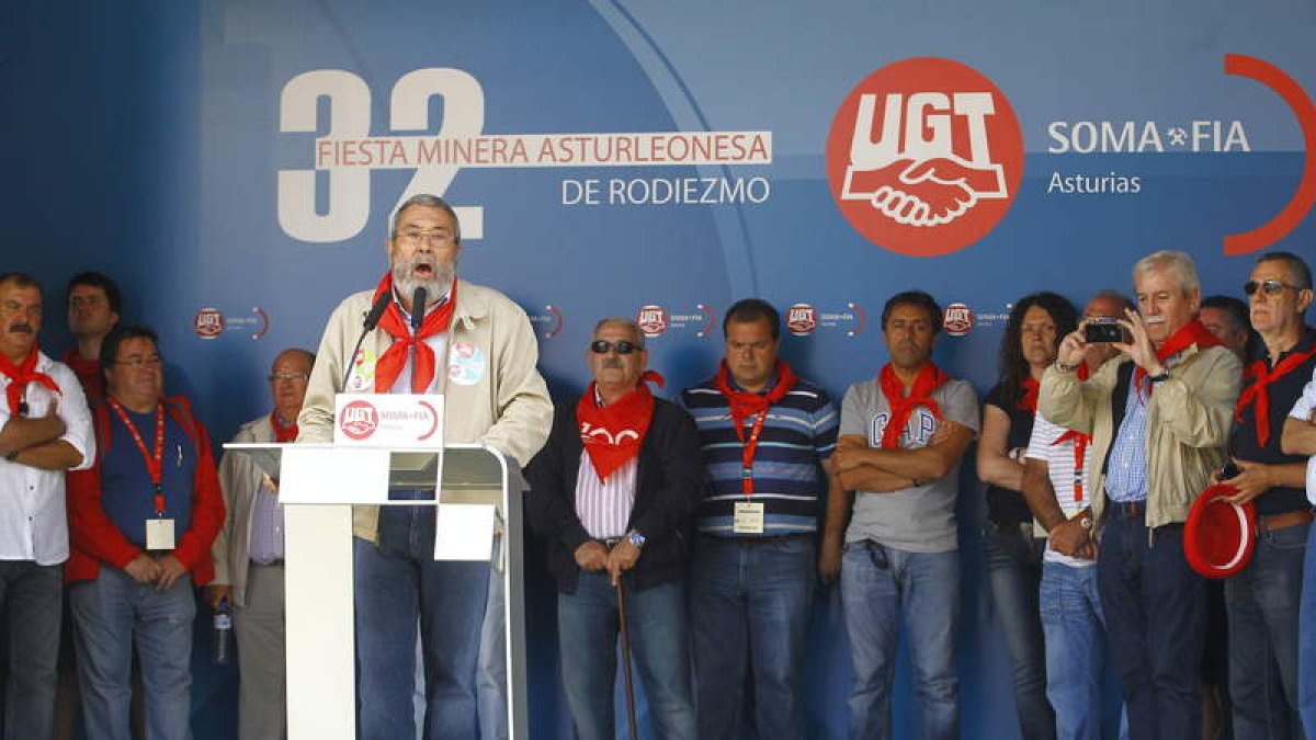 Momento de la fiesta minera de Rodiezmo, el año pasado.