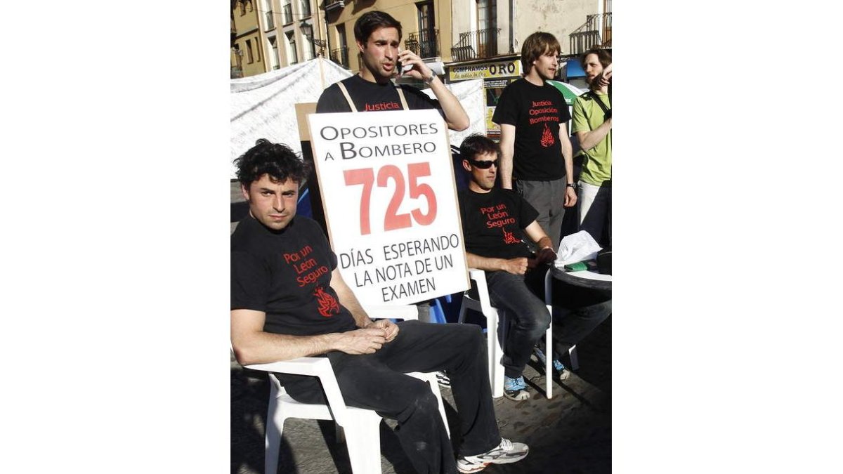 Imagen de archivo de los opositores acampados.