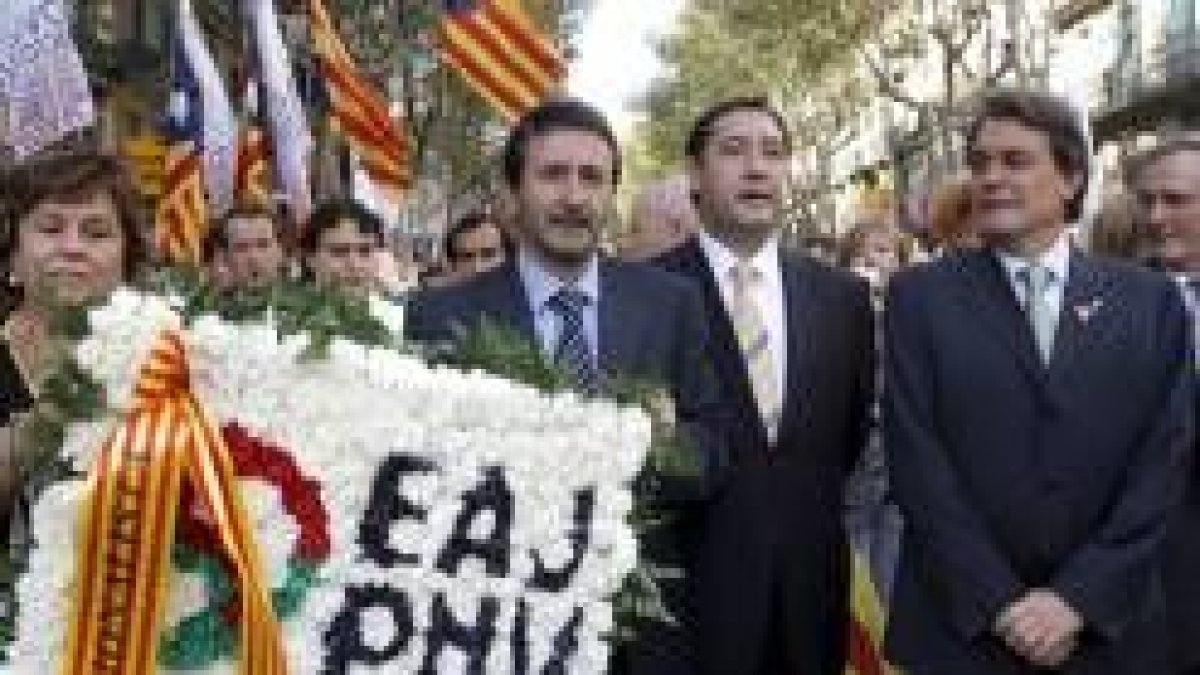 Imaz, durante la Diada catalana, en su última intervención pública antes de anunciar su adiós