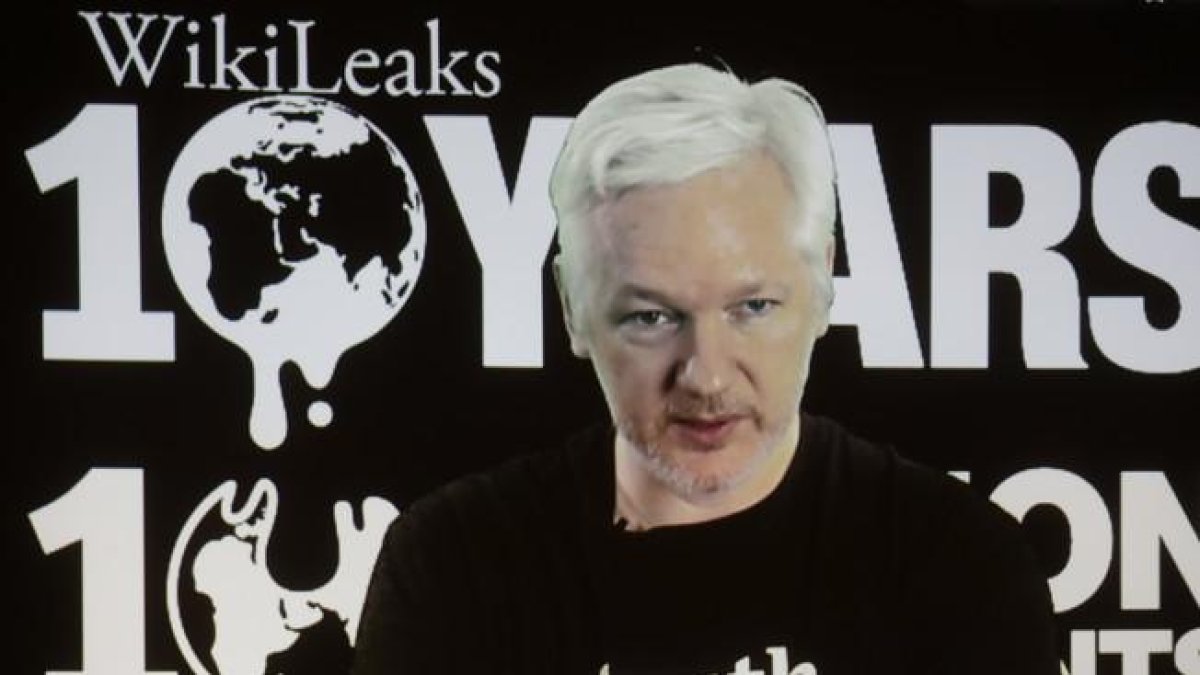 Julian Assange, en su aparición por videoconferencia.