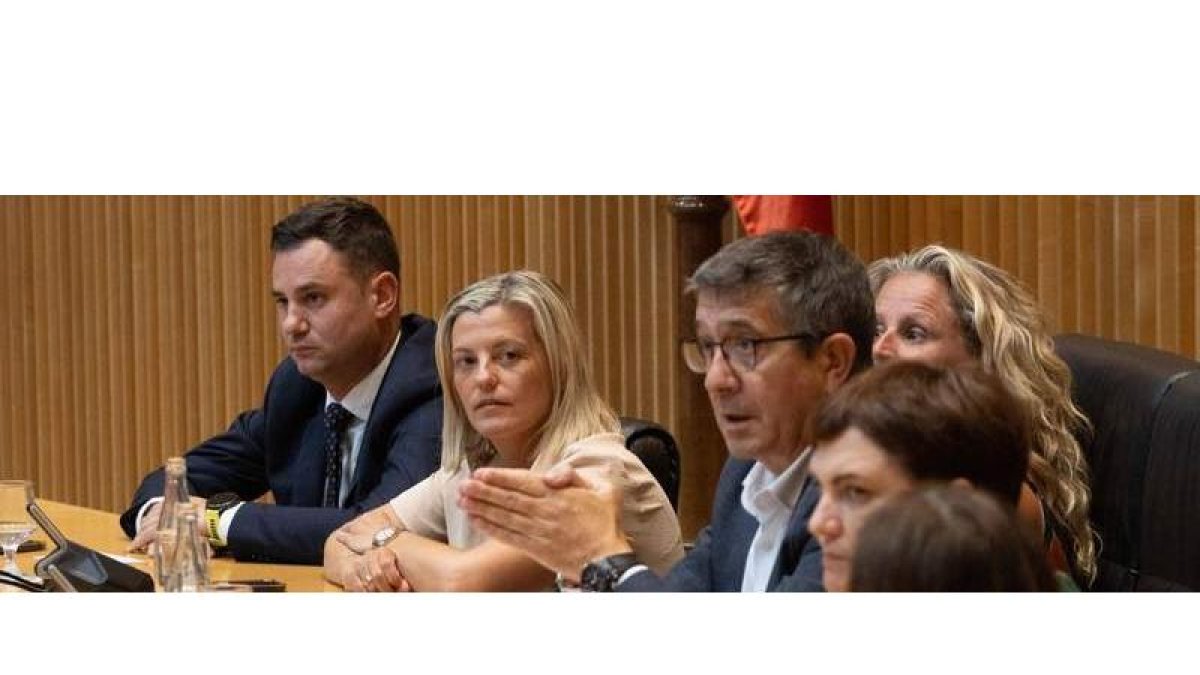 Cendón, con sus compañeros socialistas en el Congreso. DL