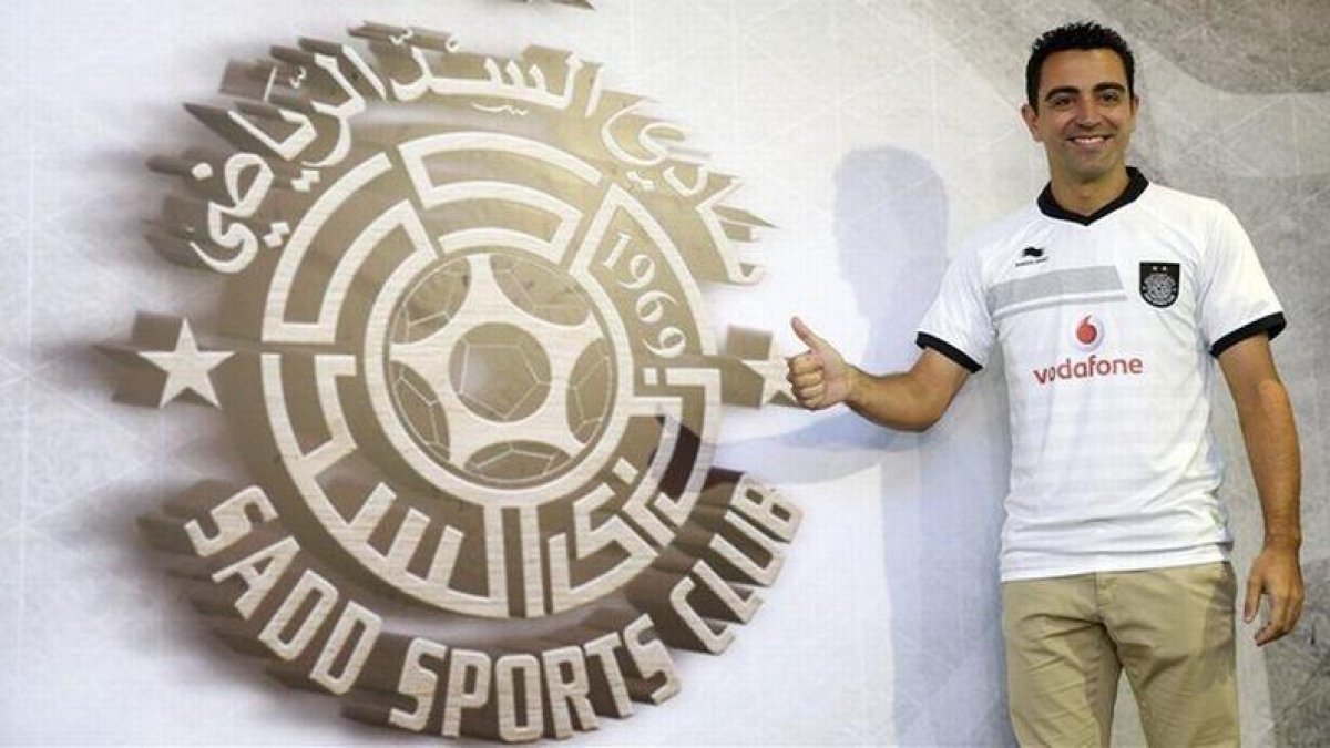 Xavi Hernández con la camiseta del Al Sadd de Catar.