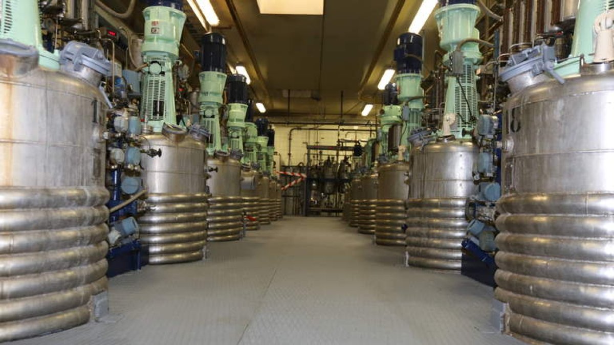 Interior de las dependencias industriales de Antibióticos, recuperadas para la actividad.