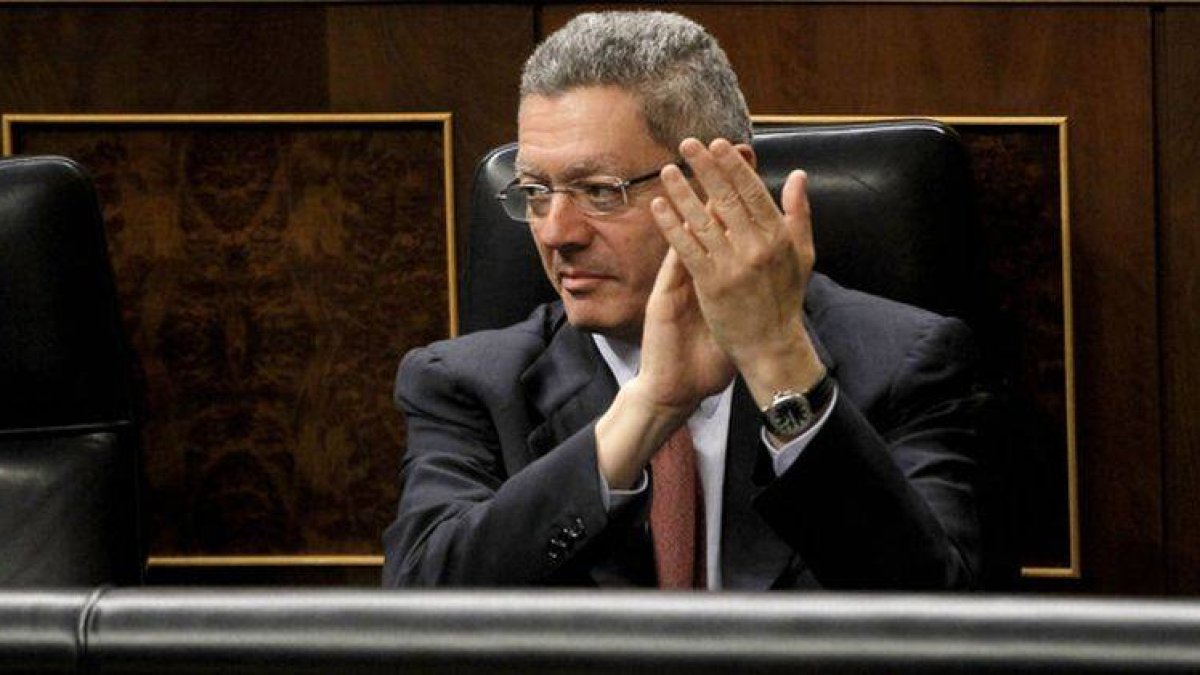 Ruiz Gallardon durante un pleno en el Congreso de los Diputados.