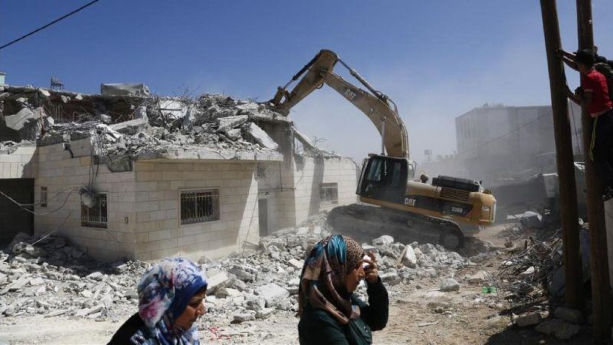 Una casa palestina demolida por tropas israelís en el pueblo de Yatta, al sur de Hebron, en Cisjordania.