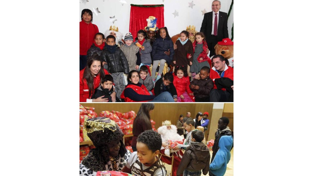 Entrega de juguetes en las campañas de Cruz Roja y de Cáritas, para los niños más necesitados en la ciudad y en la provincia leonesa.