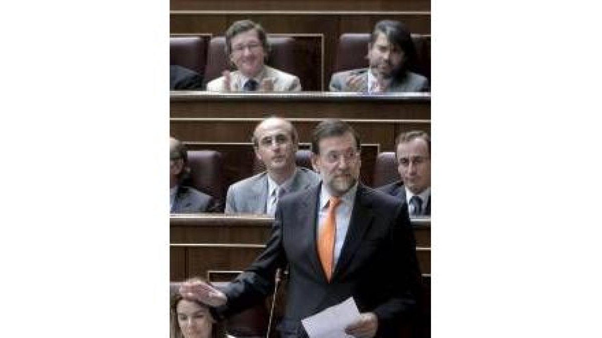 Rajoy, durante su intervención ayer en el Congreso de los Diputados