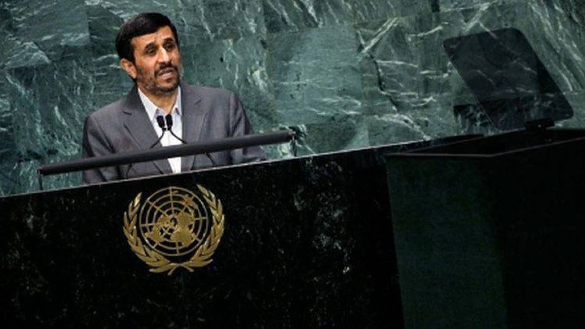 El presidente iraní, Mahmud Ahmadineyad, en una Asamblea General de la ONU.