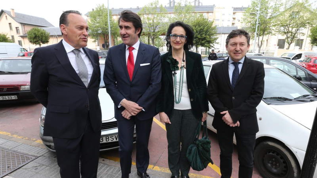 Arias, Suárez Quiñones, Mata y Folgueral, ayer en Ponferrada.
