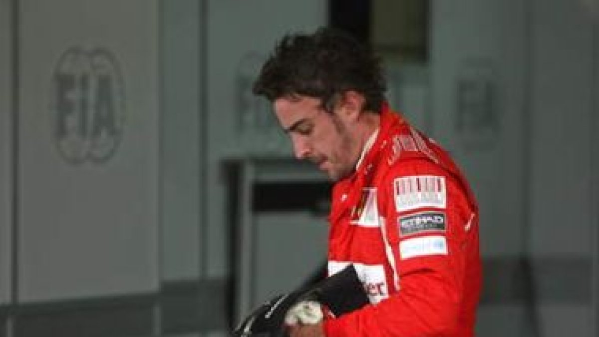 Fernando Alonso al término de la etapa de clasificación en Interlagos.