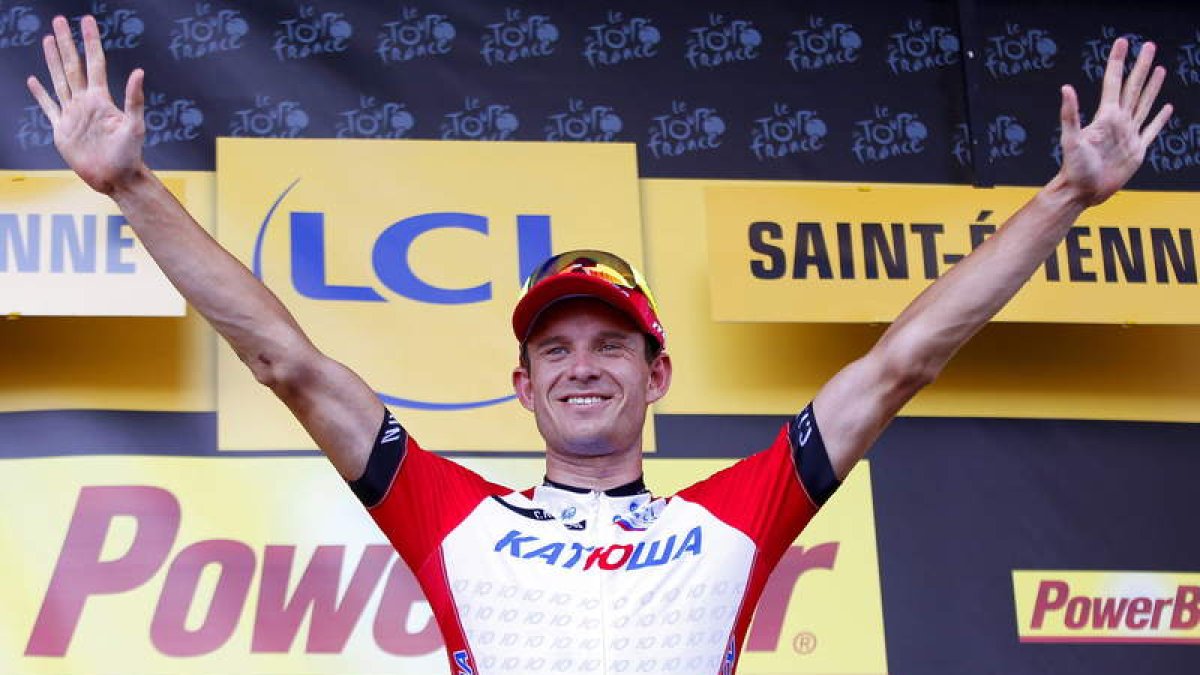 Kristoff celebra su victoria en la etapa del Tour.