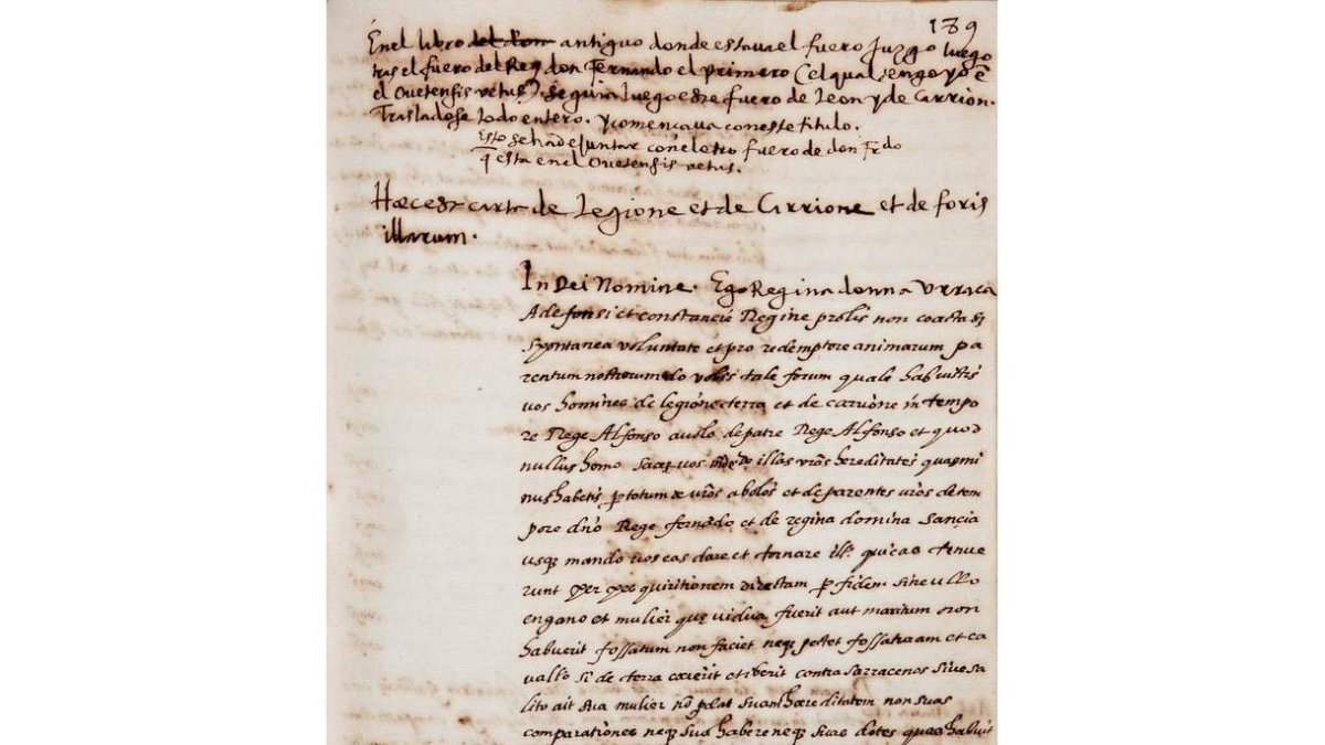 Documentación de 1188 en la que Alfonso IX convoca las cortes. DL