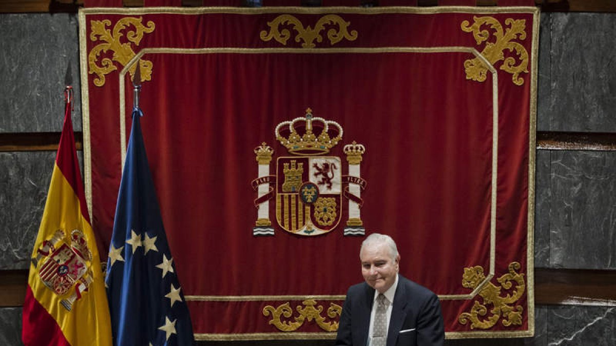 El presidente del Poder Judicial y del Tribunal Supremo, durante su comparecencia de ayer.