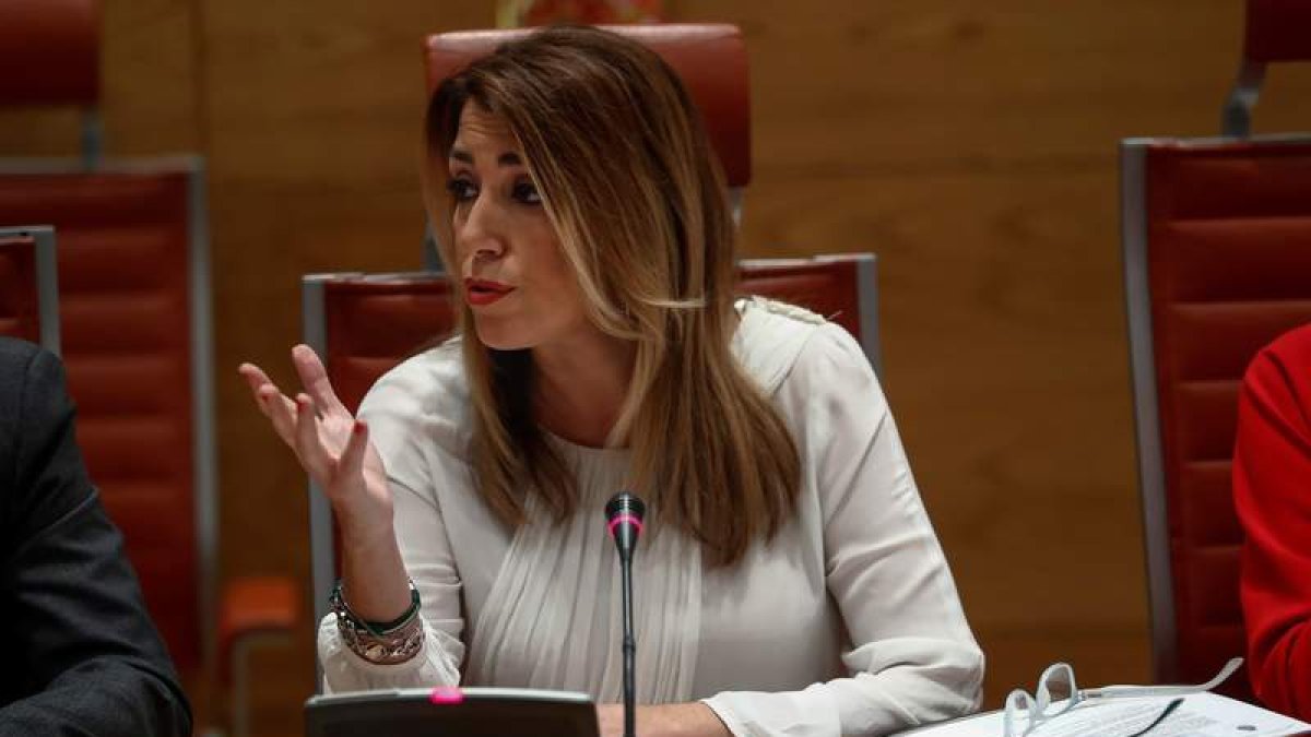 La presidenta de Andalucía, Susana Díaz, ayer en el Senado. EMILIO NARANJO