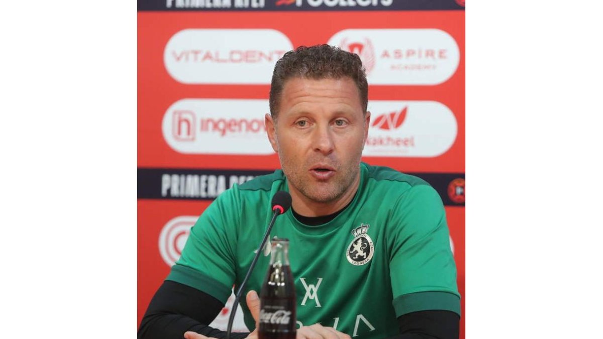 Curro Torres durante la rueda de prensa previa al partido de mañana ante el Zamora CF. RAMIRO