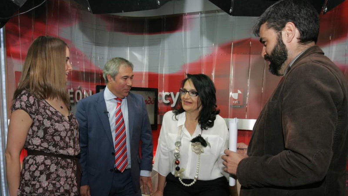 Elena Rodríguez, Joaquín S. Torné, Teresa Mata y Roberto Núñez ayer, en El Filandón
