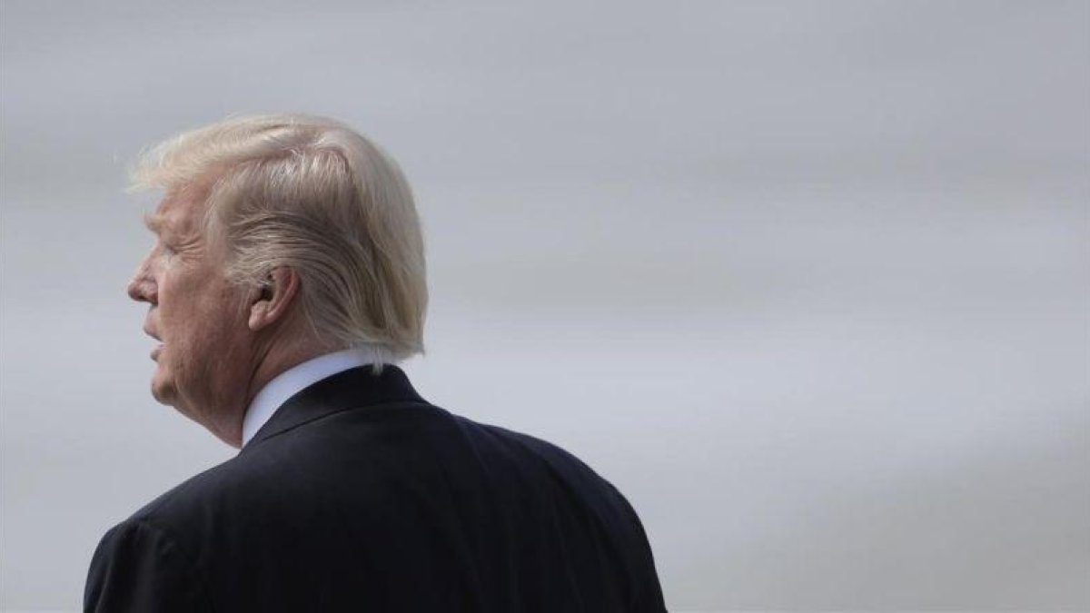 El presidente de Estados Unidos, Donald Trump, a su llegada a Hamburgo para la reunión del G-20.