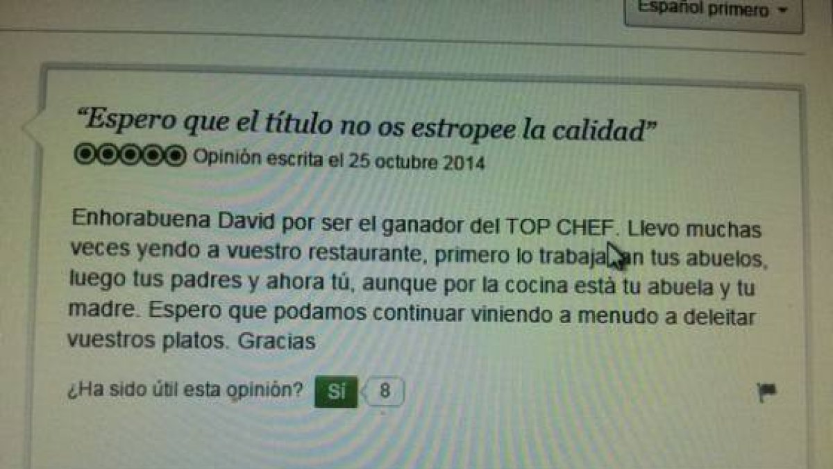 El comentario que reveló el vencedor de 'Top Chef' meses antes.