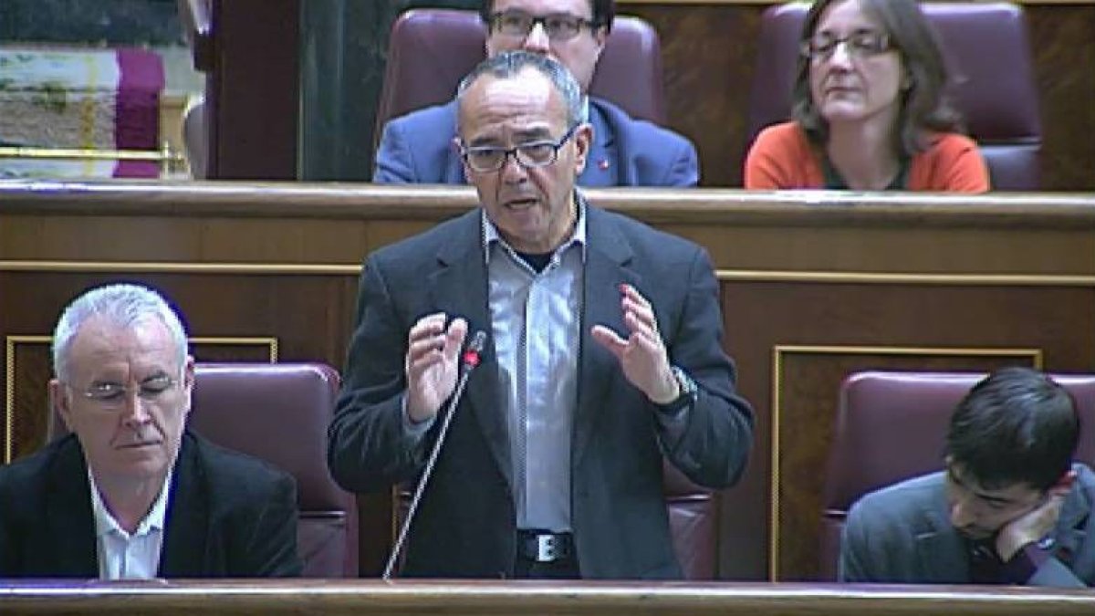 Joan Coscubiela, durante la sesión de control al Gobierno en el Congreso.